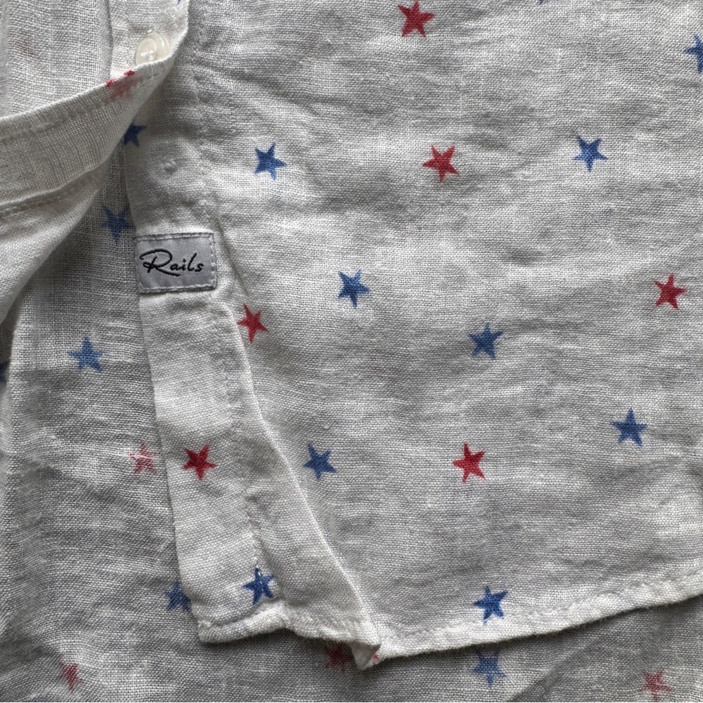 Rails Button Front Oxford Red White And Blue Star… - image 2